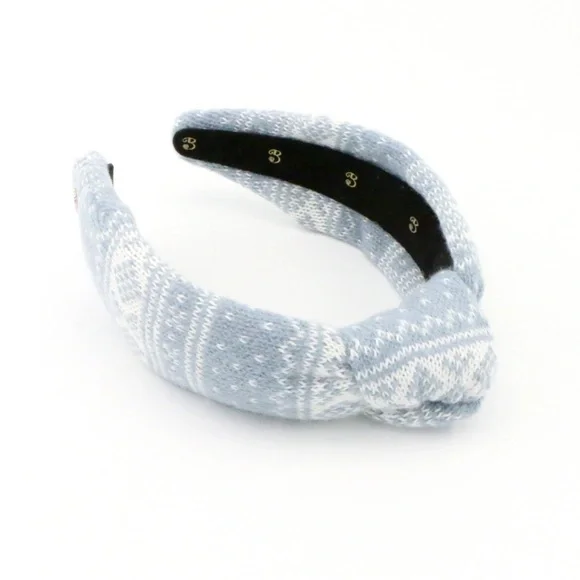 144. The Brooke Shade Winter Blue FairIsle Sweater highknot Headband